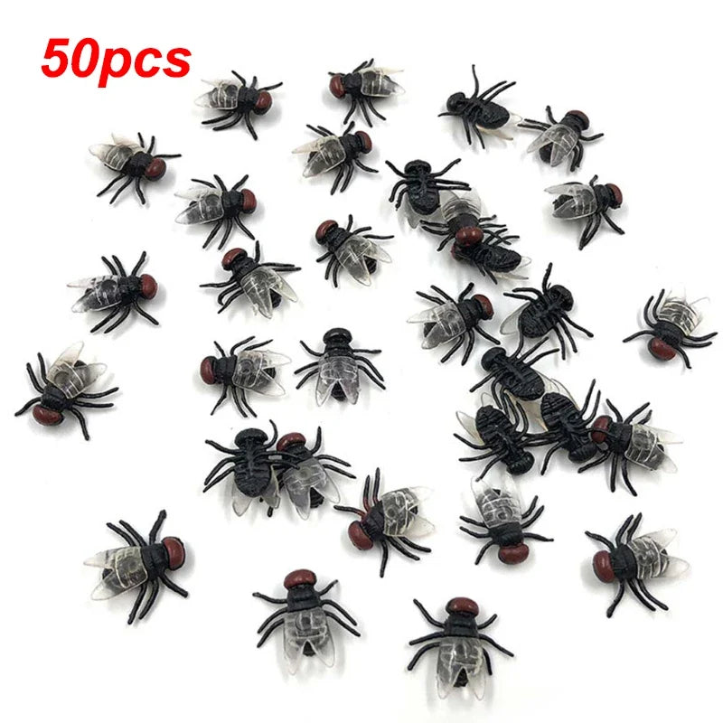 Funny Animal Models Fake Flies Plastic Simulated Insect Bugs Scary Disgusting Joke Toys Halloween Party Prank Favors