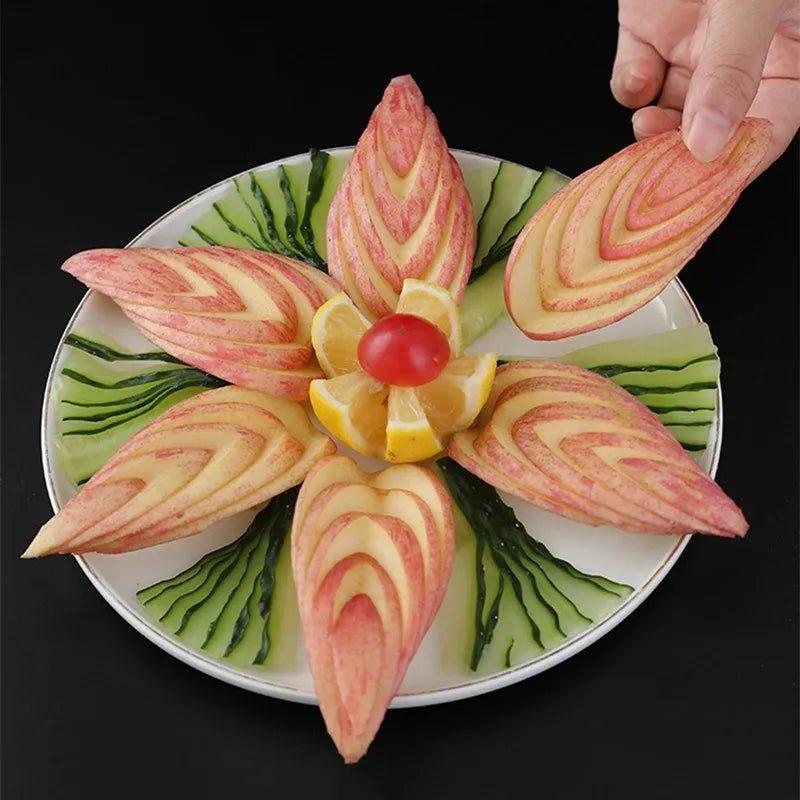 Stainless Steel Triangle Fruit Carving Knife Fruit Platter Artifact Triangle Vegetable Knife Non-slip Carving Blade Kitchen Tool