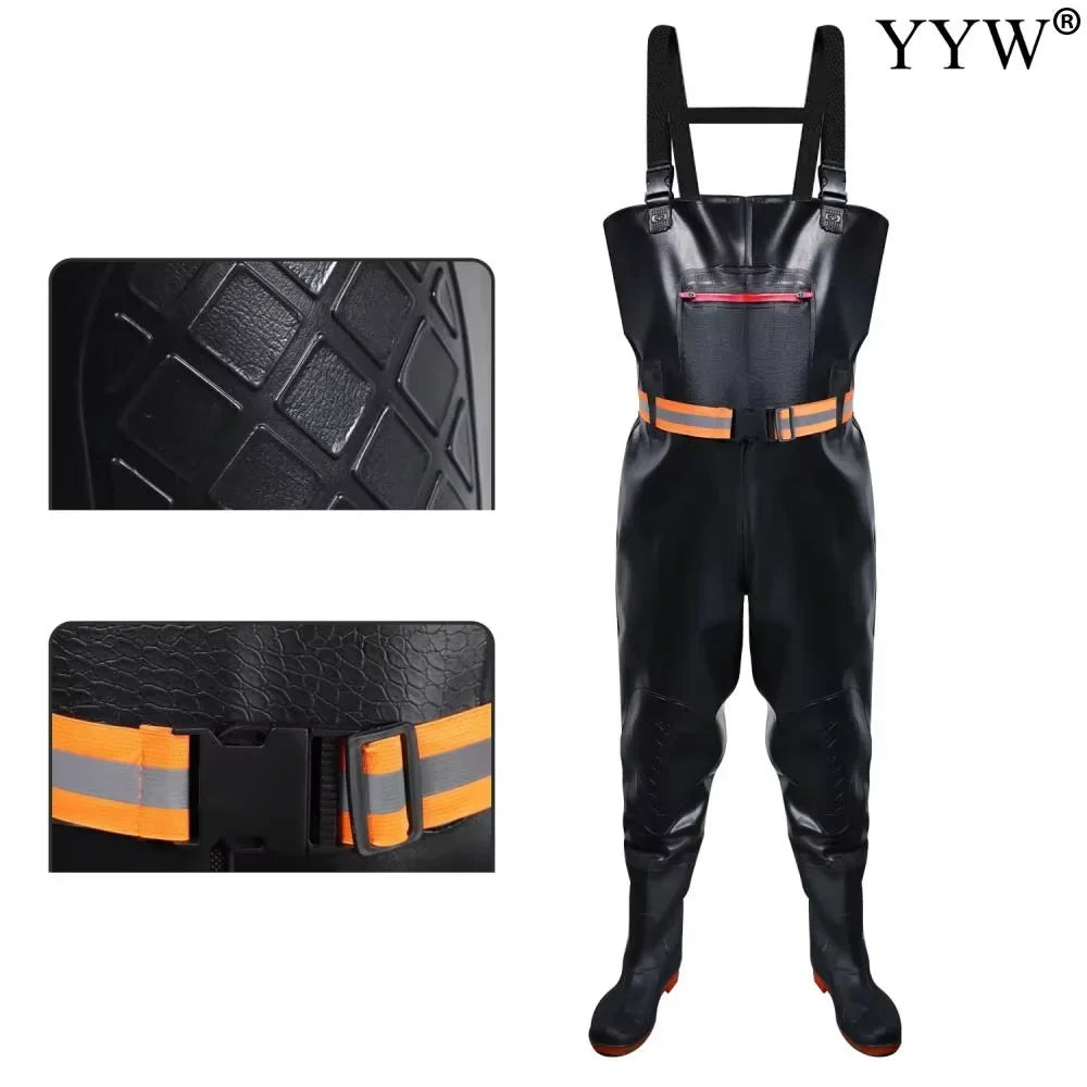 Fishing Wader Pants Overalls With Boots Set Adult Men Women Chest-Lenght Hunting Rice Transplanting Waterproof Trousers Suit