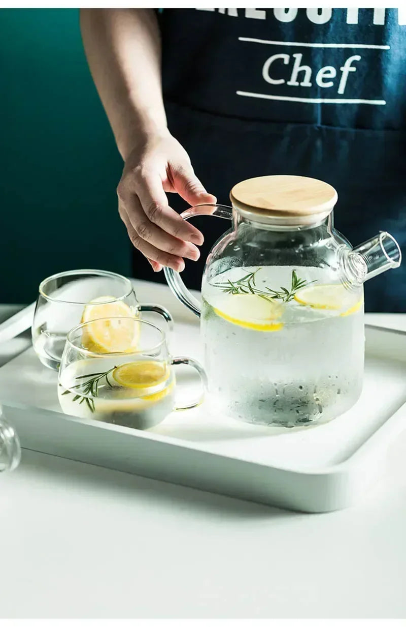 Borosilicate Glass Teapot Heat-Resistant Large Clear Tea Pot  Flower Tea Set Puer Kettle Cup Office Home Tool