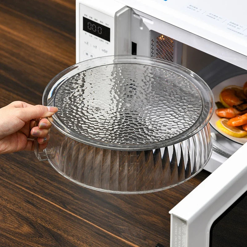 Microwave Splash Proof PET Cover High-temperature Resistant Bowl Cover Household Food Grade Plastic Microwave Hot Dishes Lid