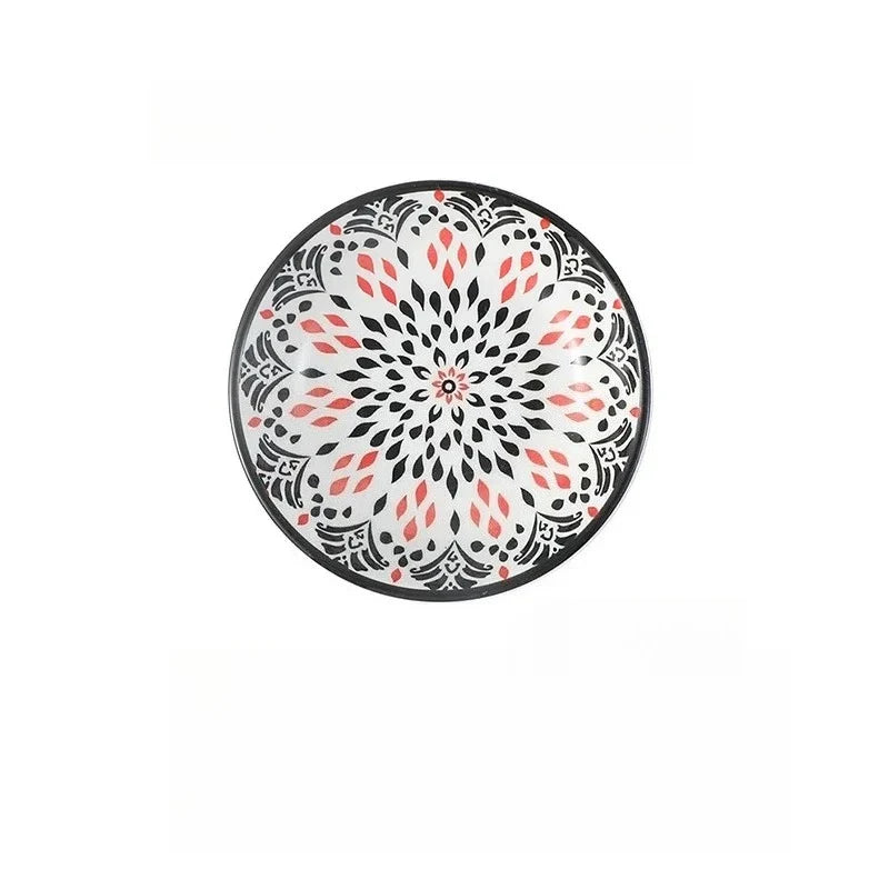 Bohemian Ceramic Condiment Dishes Set Sauce Plates Bowls  Spice Plates for Home  Restaurant Sushi Bar Parties Picnics Camping