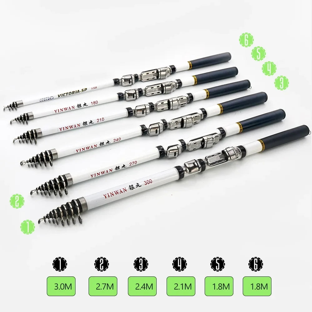 Fishing Rod Feeder Surf Rock 1.5M 1.8M 2.1M 2.4M 2.7M 3.0M Telescopic Ultralight Portable Sea Travel