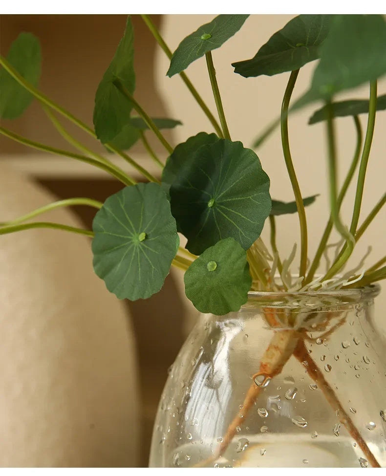 Artificial Lotus Plants Eucalyptus Leaves Plastic Tree Fake Plants Real Touch Copper Leafs For Home Office Decor