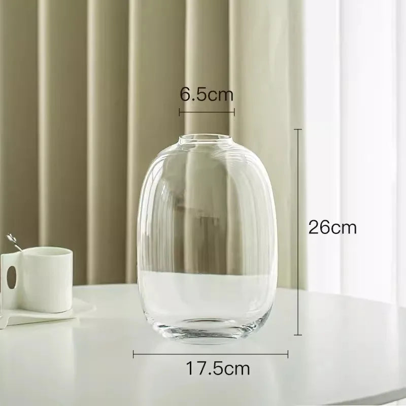 Simple Horse Drunk Wood Vase Potbelly Glass Transparent Aquatic Living Room  Flower Arrangement  Floor Utensils  Fresh Vase