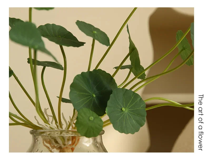 Artificial Lotus Plants Eucalyptus Leaves Plastic Tree Fake Plants Real Touch Copper Leafs For Home Office Decor