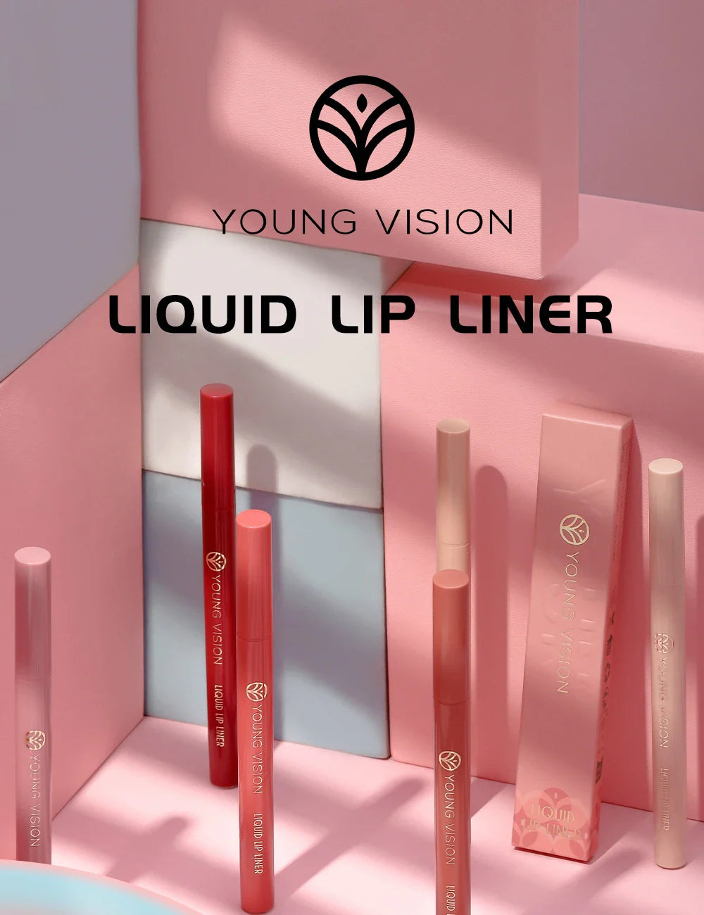 12 color matte liquid lipliner sponge gourd head fog surface bare color waterproof lip glaze red pen