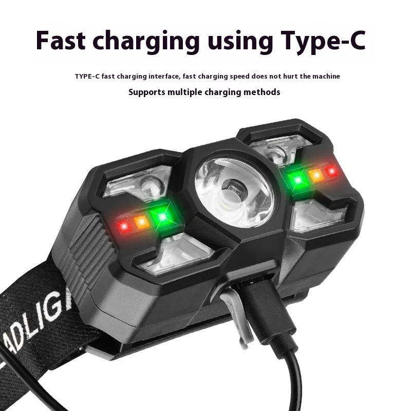Powerful Induction LED Headlamp Rechargeable IR Motion Sensor Head Lamp Camping Night Fishing Cycling Portable Headlight