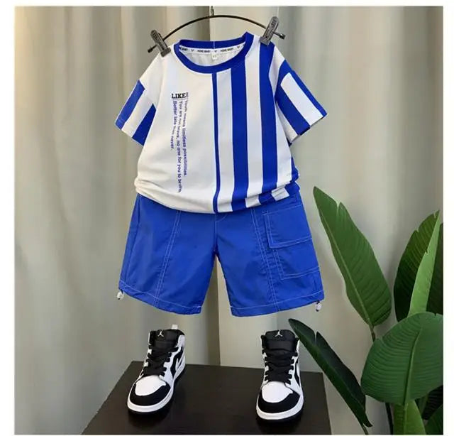 Summer Boy Clothing Suit New Children's Clothes Set Boys Short Sleeve T-Shirt Shorts