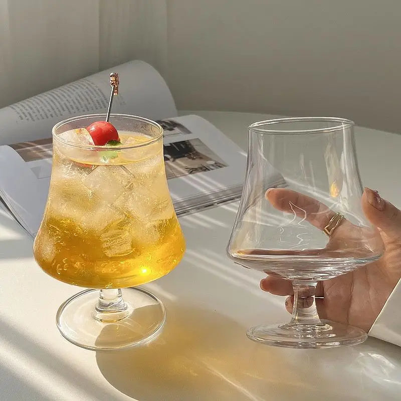 Big-Bellied Brandy Whisky Wine Glasses Short-Legged Glass Cups Coffee Cup Cold Drink Water Cups Beverage Cocktails Glass