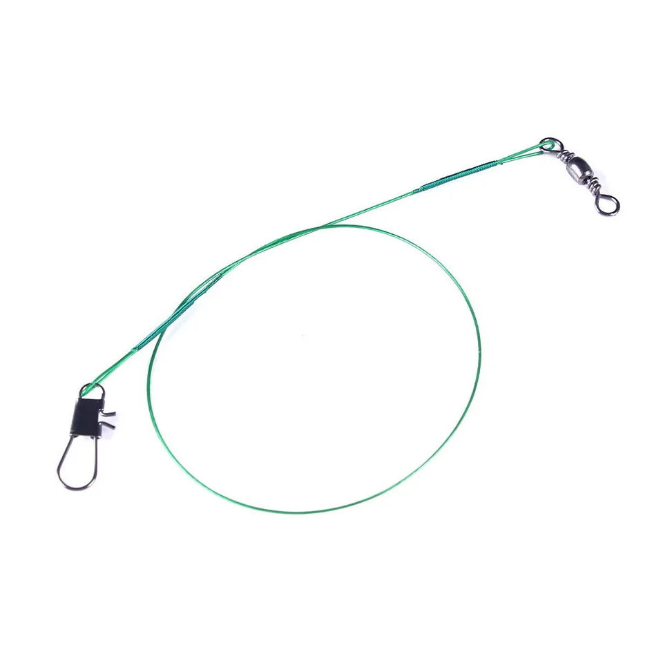 Fishing Line Steel Wire Leader With Swivel Fishing Accessory Lead Core Leash Fishing Wire 15cm 20cm  30cm