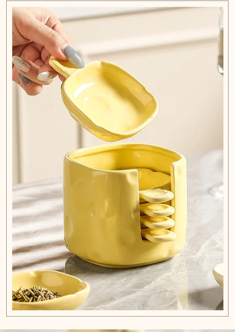 Dish Chinese New Household Solid Cream Wind Square Hot Pot Sauce Dishes 3.5 Inch High Aesthetic Plate