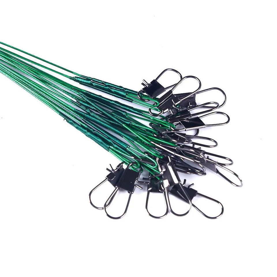 Fishing Line Steel Wire Leader With Swivel Fishing Accessory Lead Core Leash Fishing Wire 15cm 20cm  30cm