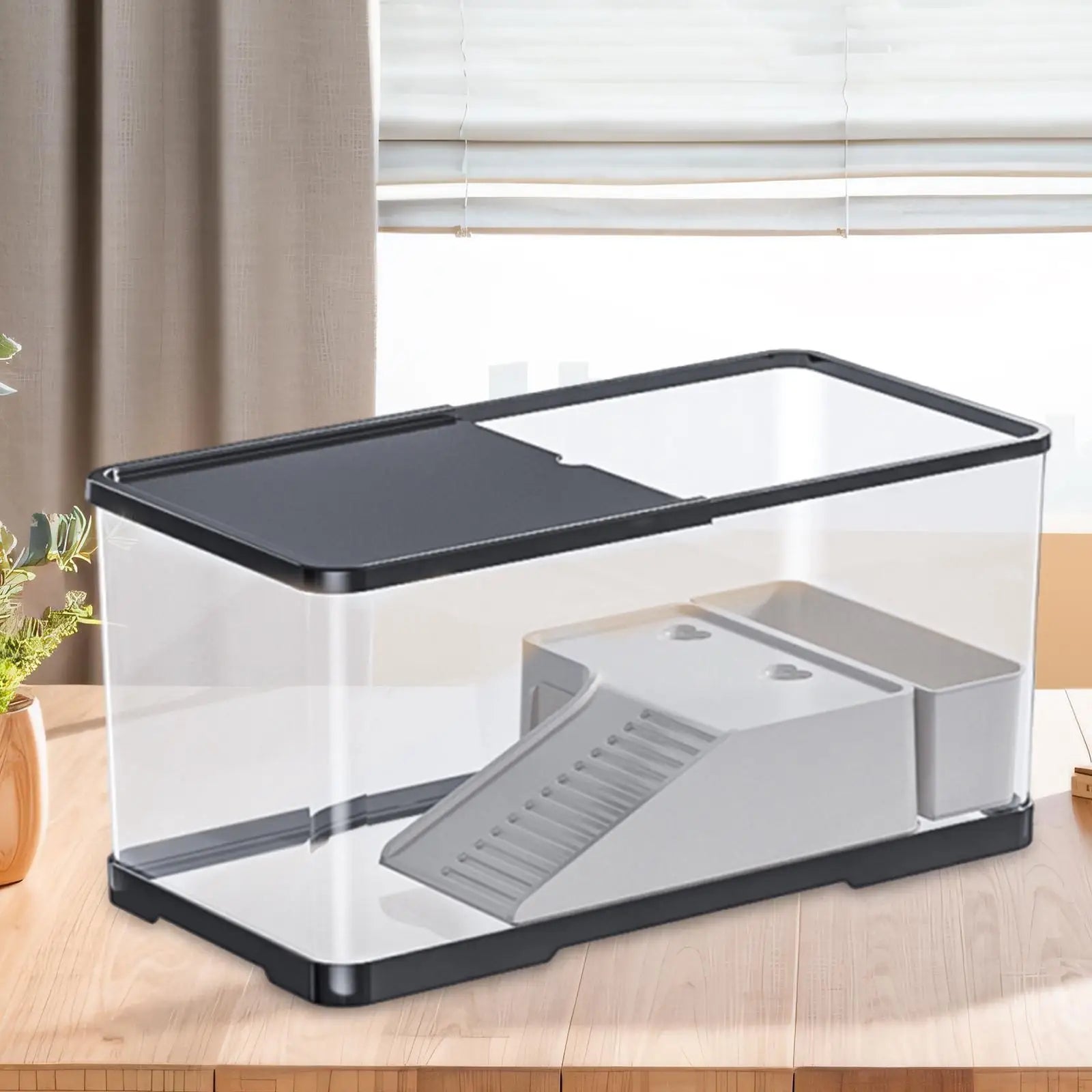 Reptile Tank with Cover Habitat for Turtle Frog Bearded Dragon Small Pets 20 Gallon Glass Terrarium with Ventilation