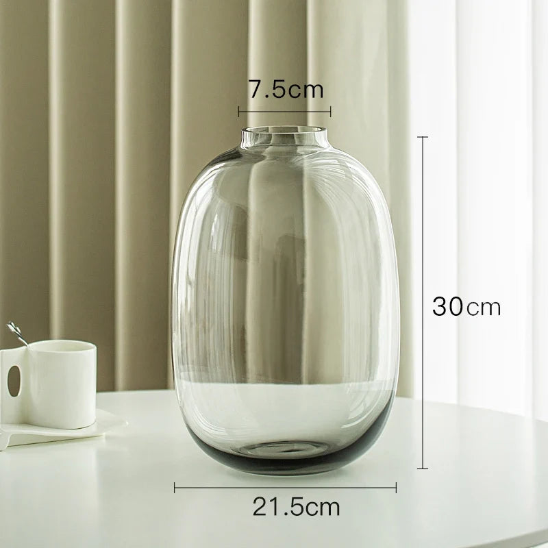 Simple Horse Drunk Wood Vase Potbelly Glass Transparent Aquatic Living Room  Flower Arrangement  Floor Utensils  Fresh Vase