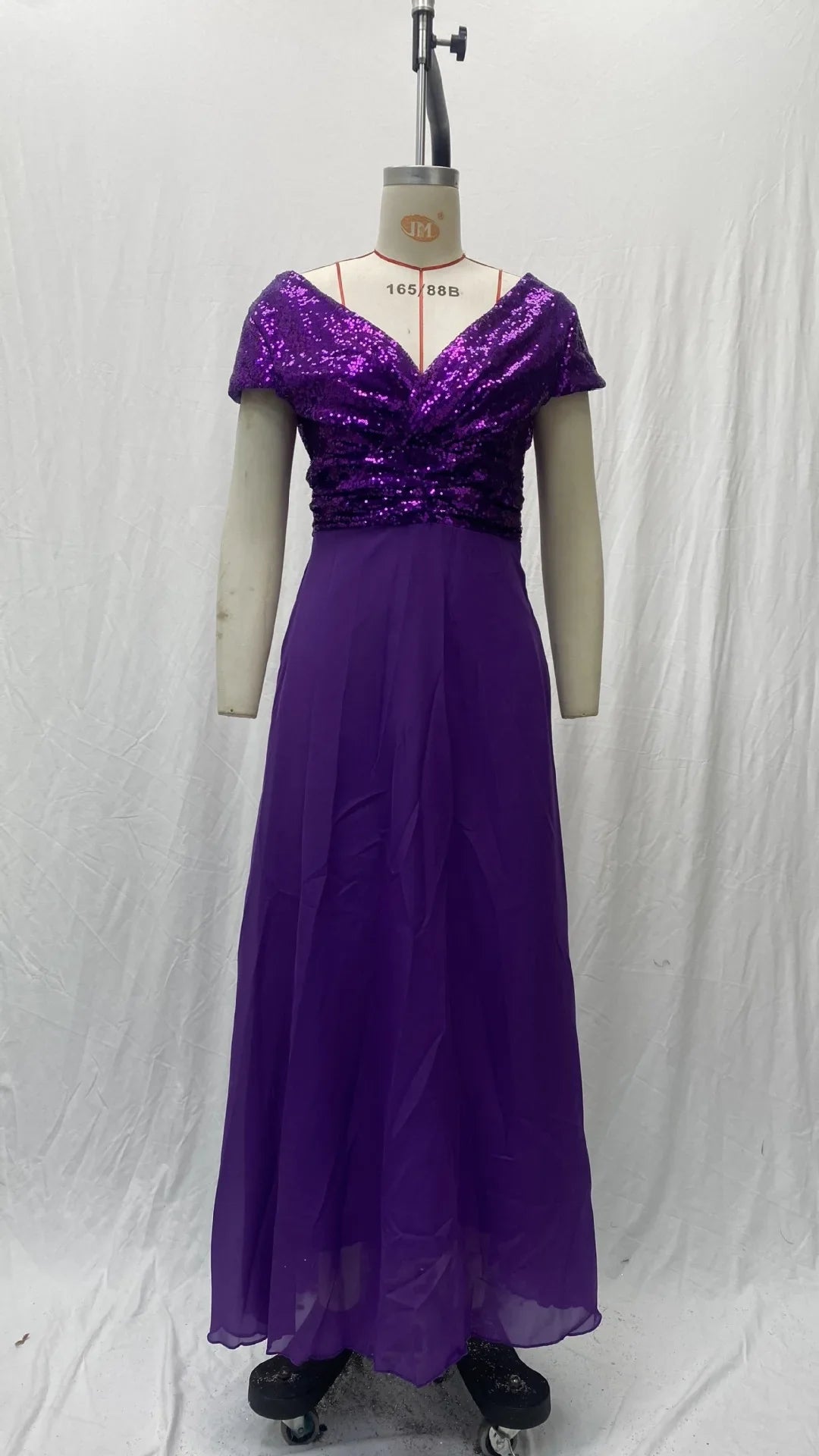 Women Formal Evening Dress Sexy Sequined V Neck Floor-length Dresses for Party Gatherings Banquets Proms Weddings Formal Events