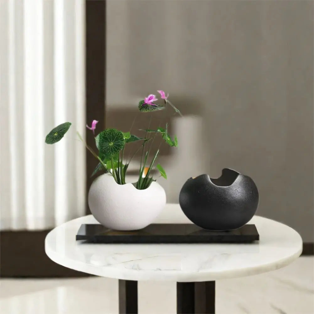 Creative Ceramic Flowerpot Broken Eggshells Shapes Decorative Succulent Plant Container Bonsai Pot Office