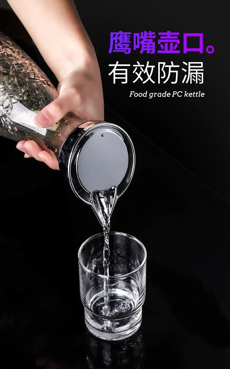 Acrylic Juice Plastic Wine Separator, Plastic Water Bottle, Cold Kettle, Fruit Bar Tool Jar, Plastic Drill Pot PC Home Bar, 1.6L