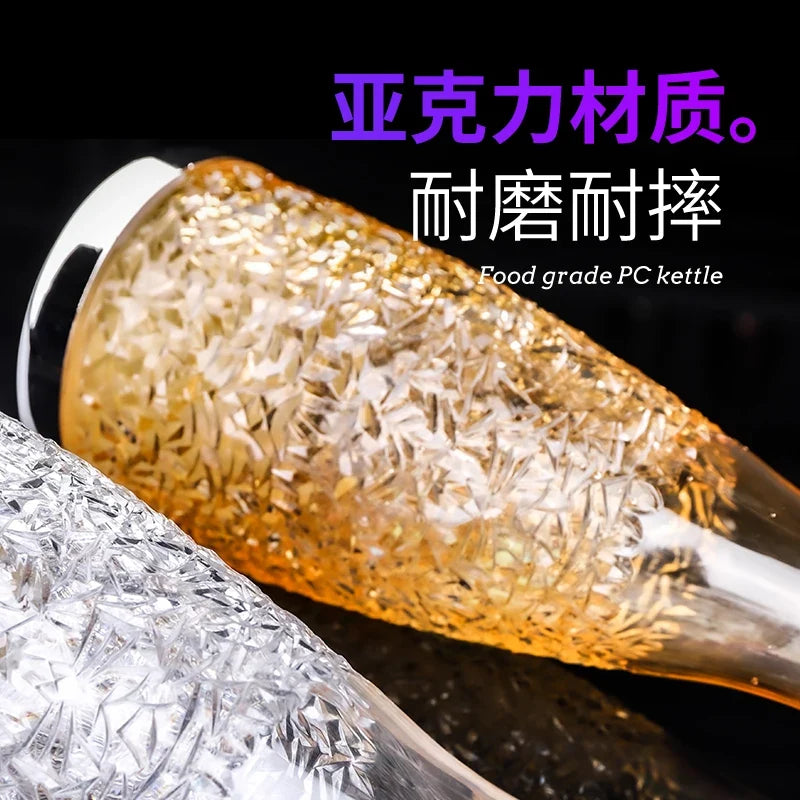 Acrylic Juice Plastic Wine Separator, Plastic Water Bottle, Cold Kettle, Fruit Bar Tool Jar, Plastic Drill Pot PC Home Bar, 1.6L