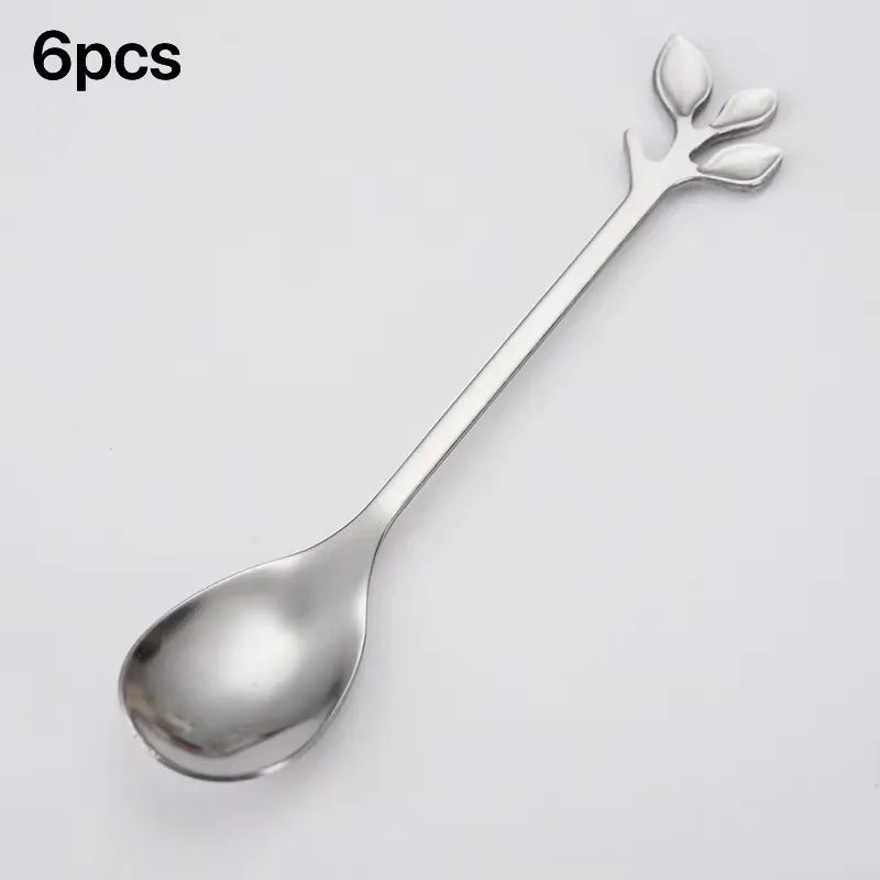Stainless Steel Tea Forks Gold Silver Cake Fork Snack Salad Coffee Fruit Fork Mirror Cutlery Tableware Set Kitchen Utensils