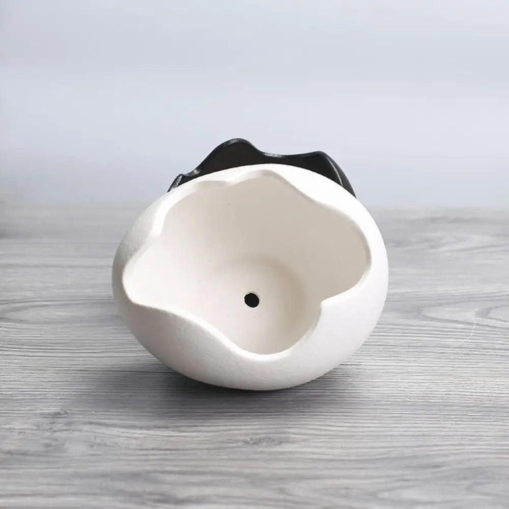 Creative Ceramic Flowerpot Broken Eggshells Shapes Decorative Succulent Plant Container Bonsai Pot Office