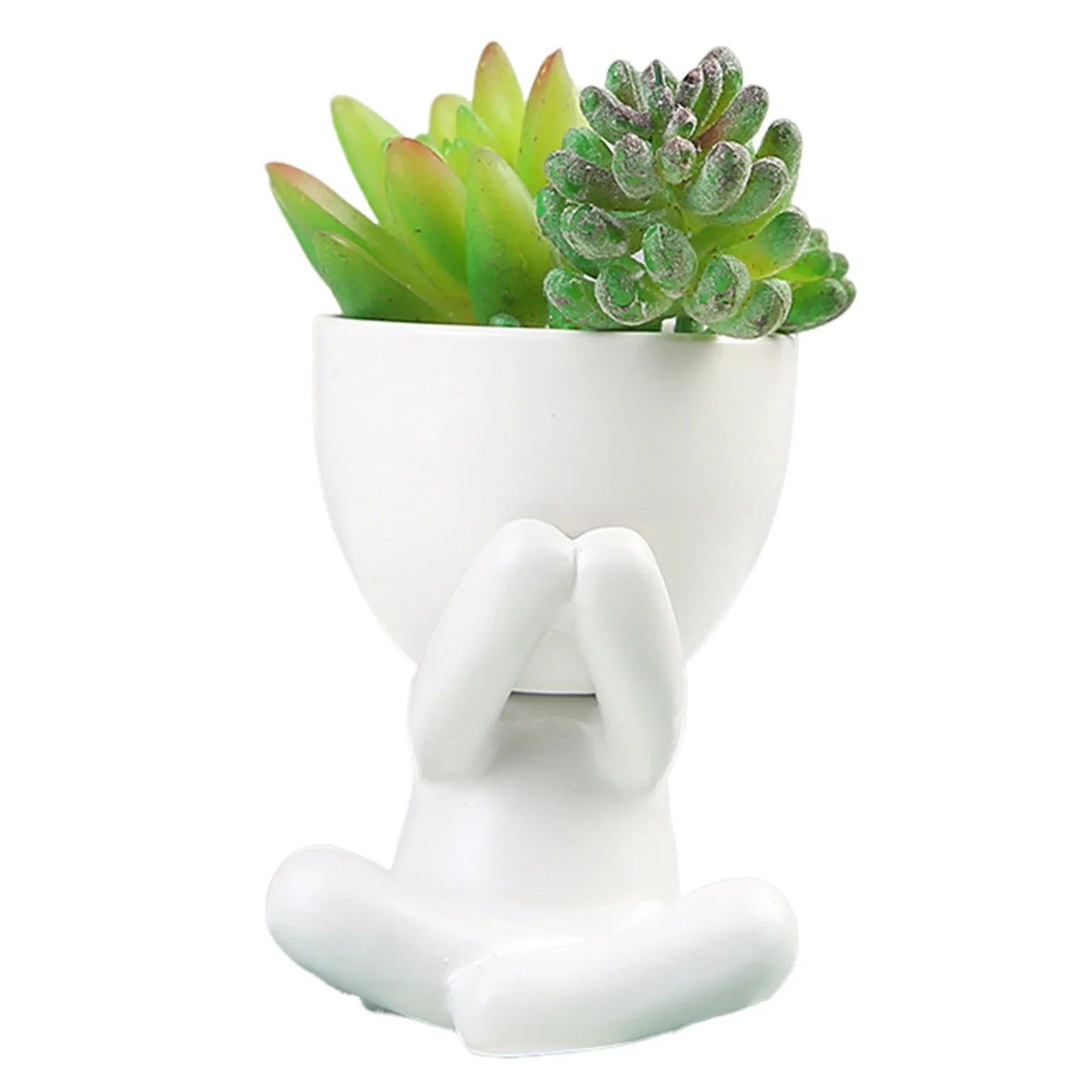 Small Human Modeling Plant Pot Decorative Flower Planter for Outdoor Garden Decoration
