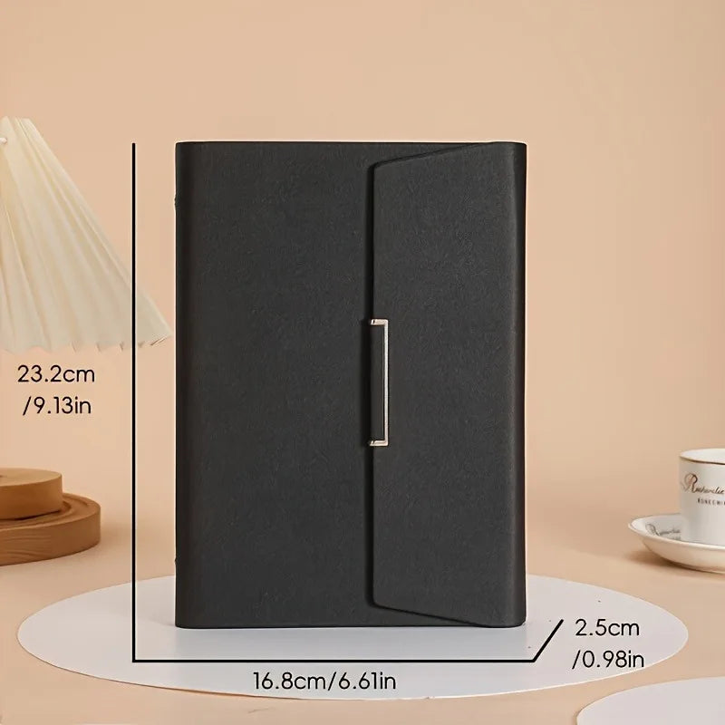 1 high-quality PU cover three fold binder, containing 100 sheets of A5 size paper and high-quality six hole metal rings