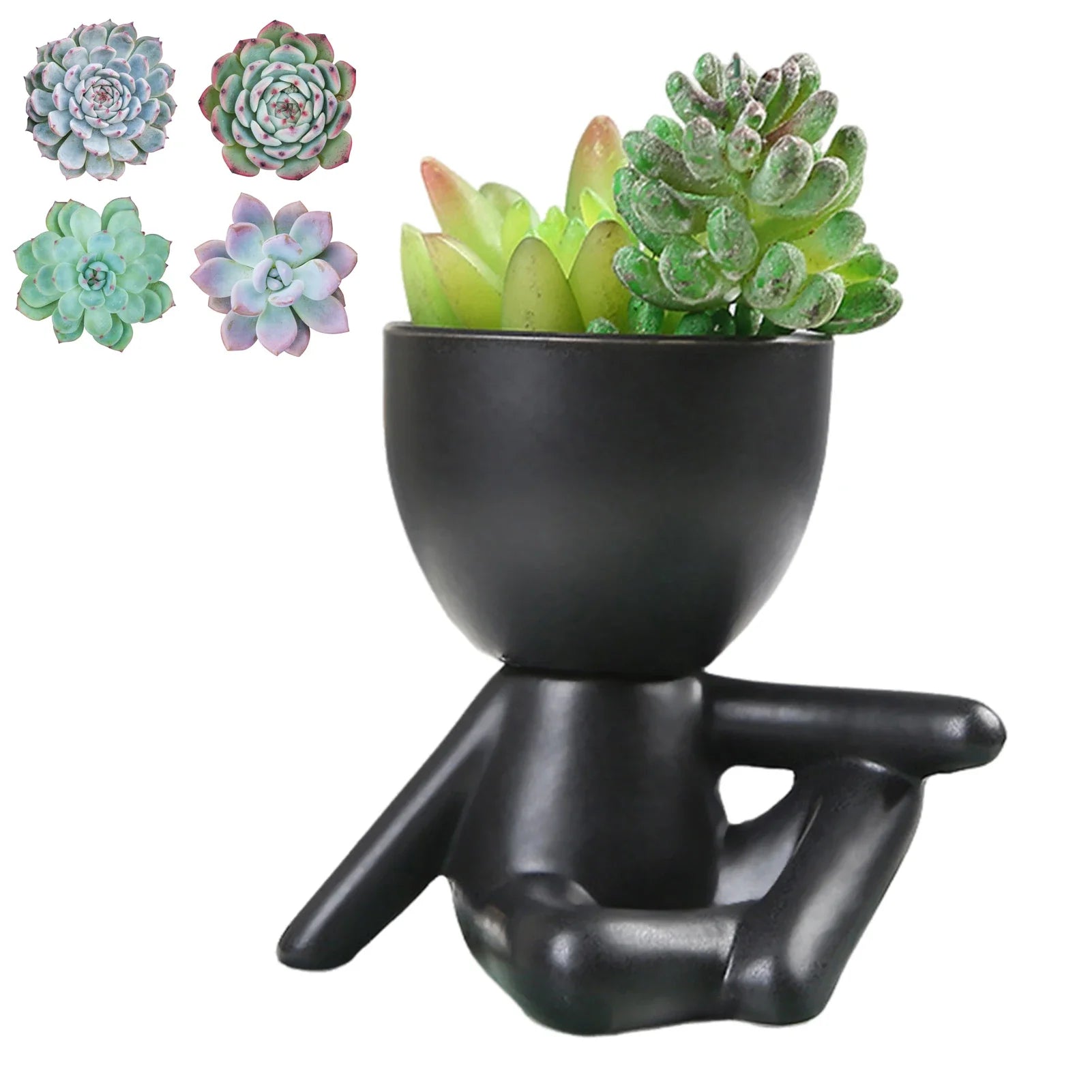 Small Human Modeling Plant Pot Decorative Flower Planter for Outdoor Garden Decoration