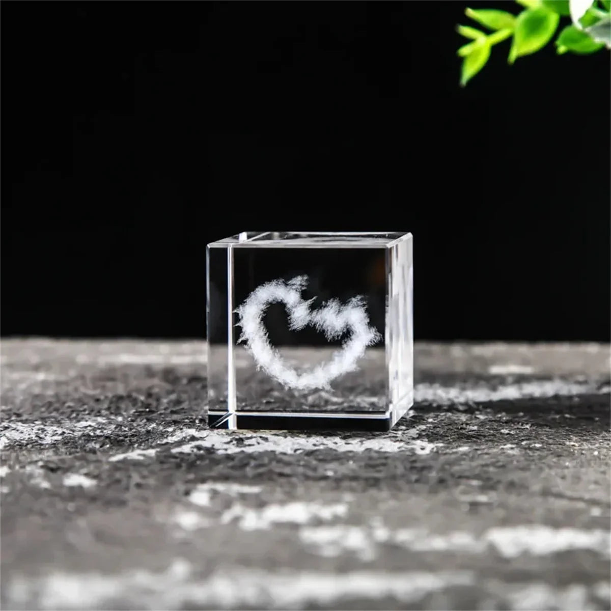 Rain Clouds Raindrop Cloud Square Crystal Ornaments Heart Shape Home Office Decor Birthday Valentine's Day Gifts