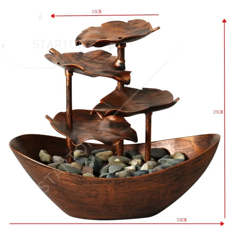 Home Decor Water Flow Decorative Ornaments New Display House Iron Interior Modern Living Home Desktop Metal Craft Decoration