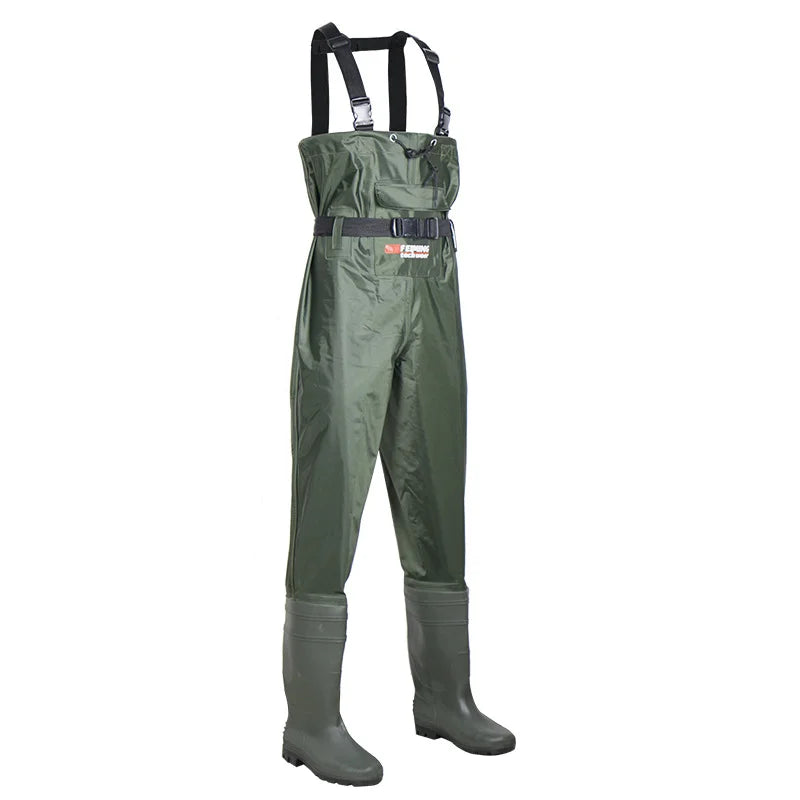 Fishing Wader Pants Overalls With Boots Set Adult Men Women Chest-Lenght Hunting Rice Transplanting Waterproof Trousers Suit