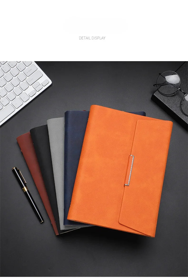 Tri-fold A5 Loose-leaf Notebook Business Meeting Office Record Book Cover Notebook
