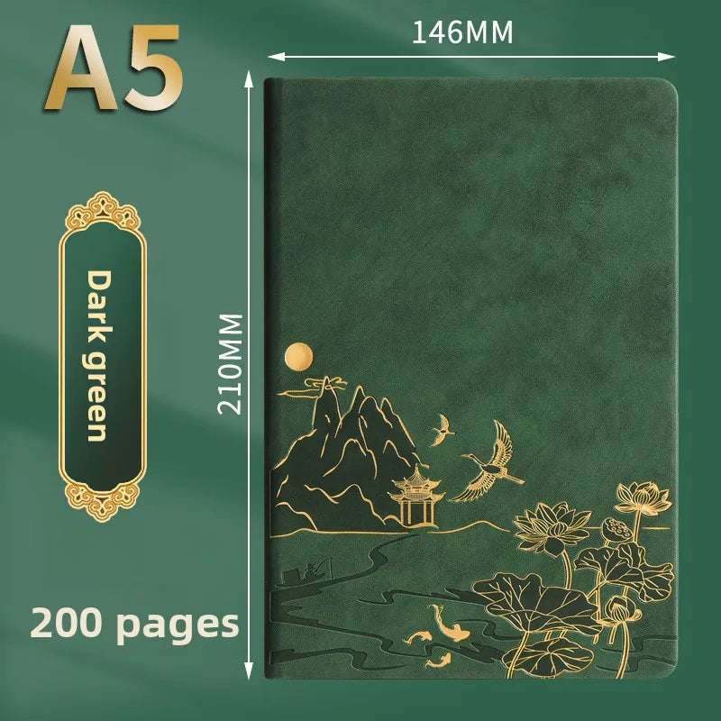 Notebook Set Single Book and Set Selection, Skin Feel and Color Changing PU Material Cover A5 Work Notebook Gift Box Set