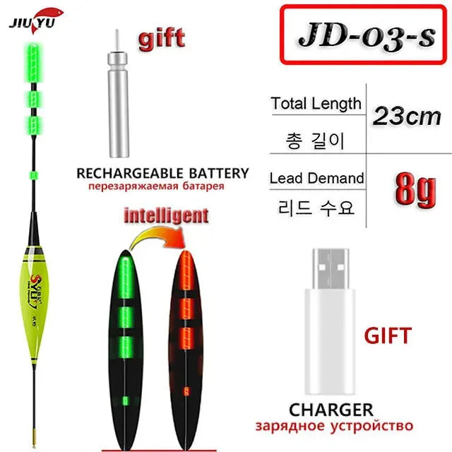 Fishing Float Set Led Smart Electronic Luminous Floats 3g 5g 7g 10g 13g 15g 20g Gravity Sensing Winter Summer Fishing