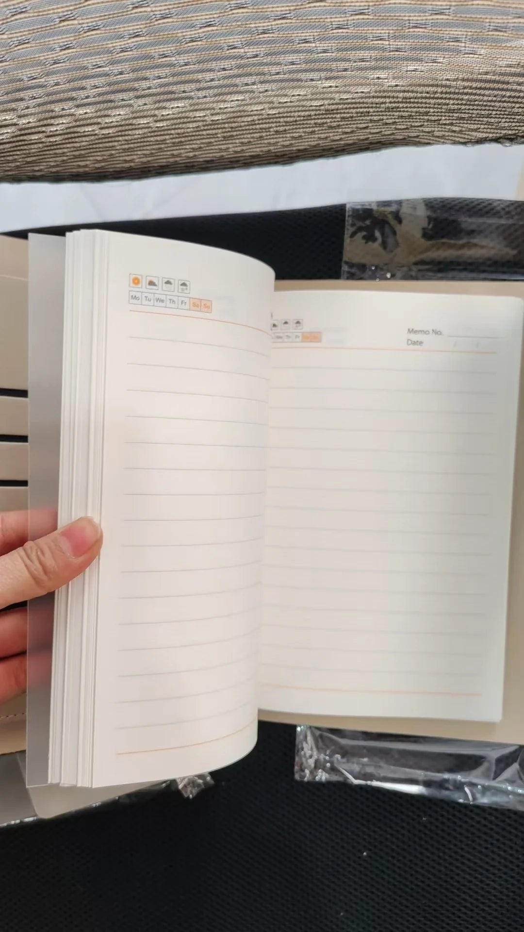 Tri-fold A5 Loose-leaf Notebook Business Meeting Office Record Book Cover Notebook
