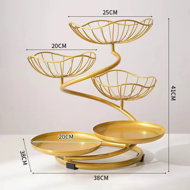 Modern mat Fruit Tray Luxury Light Home Living Room Candy Basket Tea Table Snas Metal Material Nordic Sle