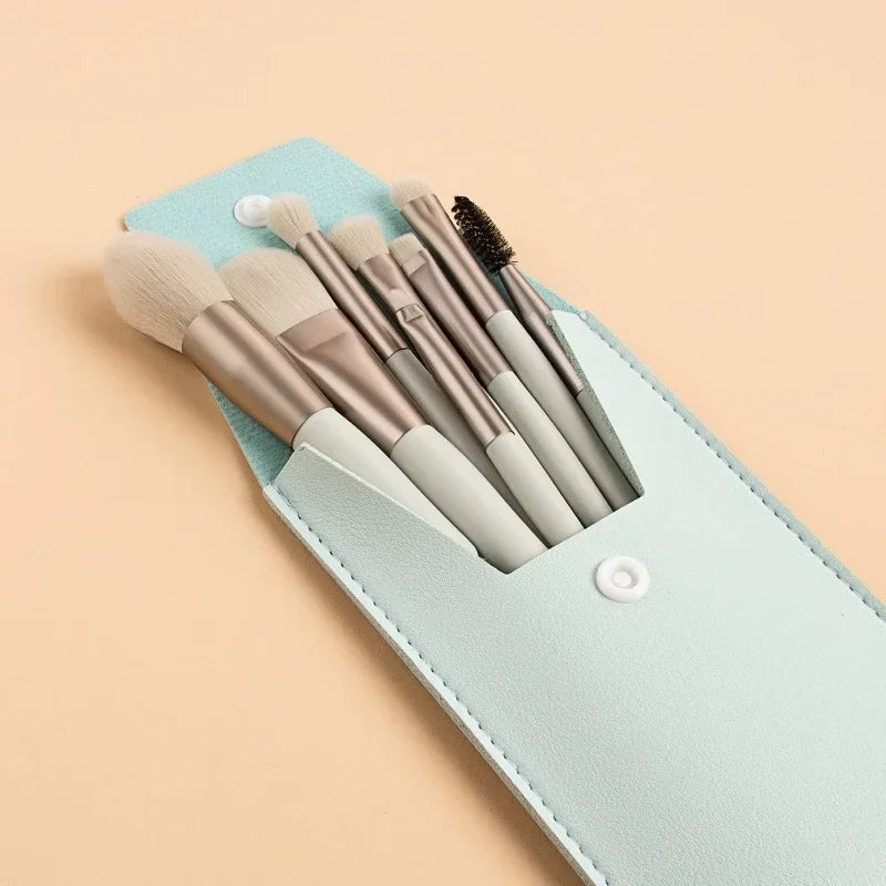 Mini Brush 8-Piece Makeup Bag Portable Concealer Powder Brush Set Soft Fur Make-up Tool Bag Foundation Brush Makeup Brush Set