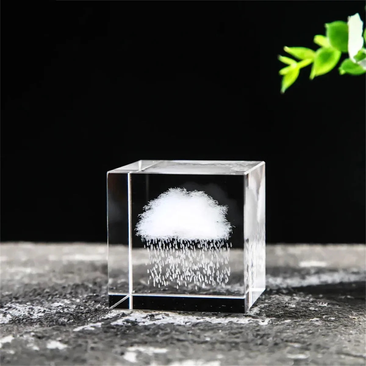 Rain Clouds Raindrop Cloud Square Crystal Ornaments Heart Shape Home Office Decor Birthday Valentine's Day Gifts