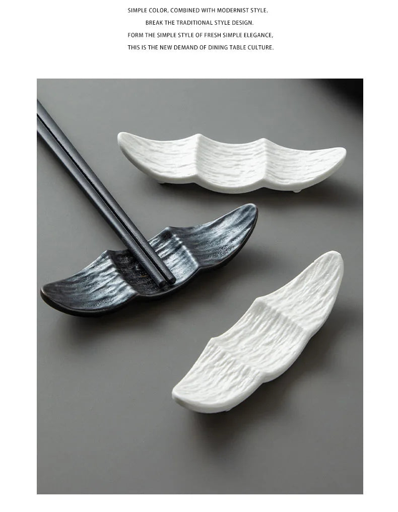 Ship Shape Ceramic Chopstick Rest New Household Stone Texture High End Hotel Utensils Solid High Aesthetic Creative Tableware