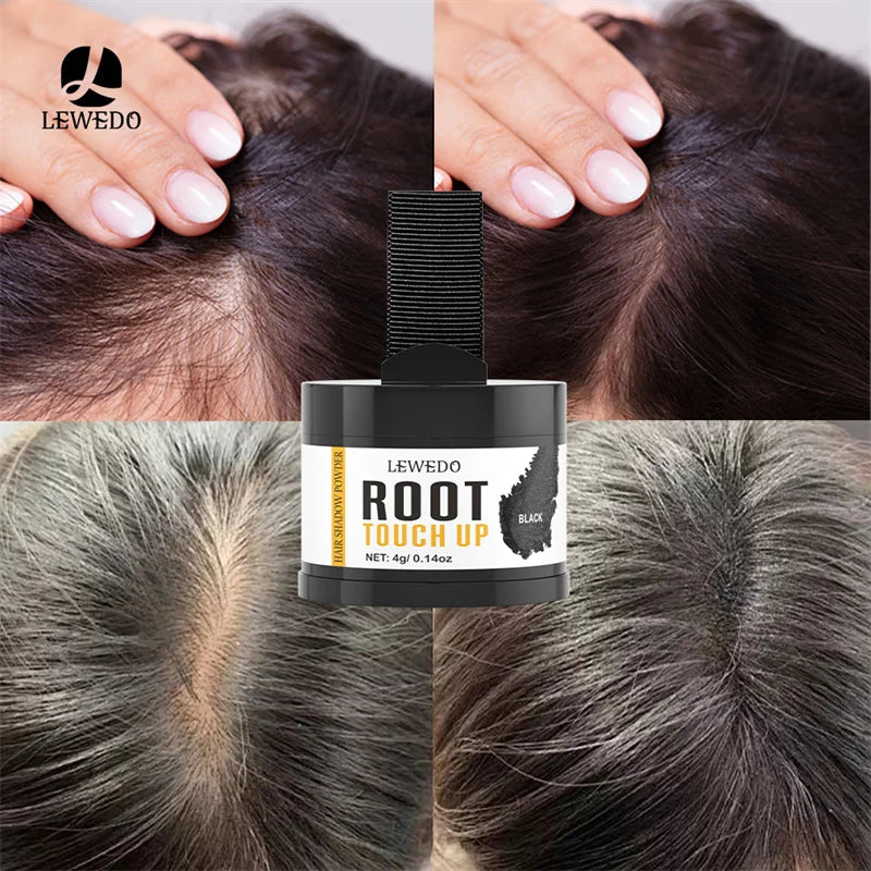 Lewedo Hair Line Powder 4g Black Root Cover Up Natural Instant Waterproof Hairline Shadow Powder Hair Concealer Coverage