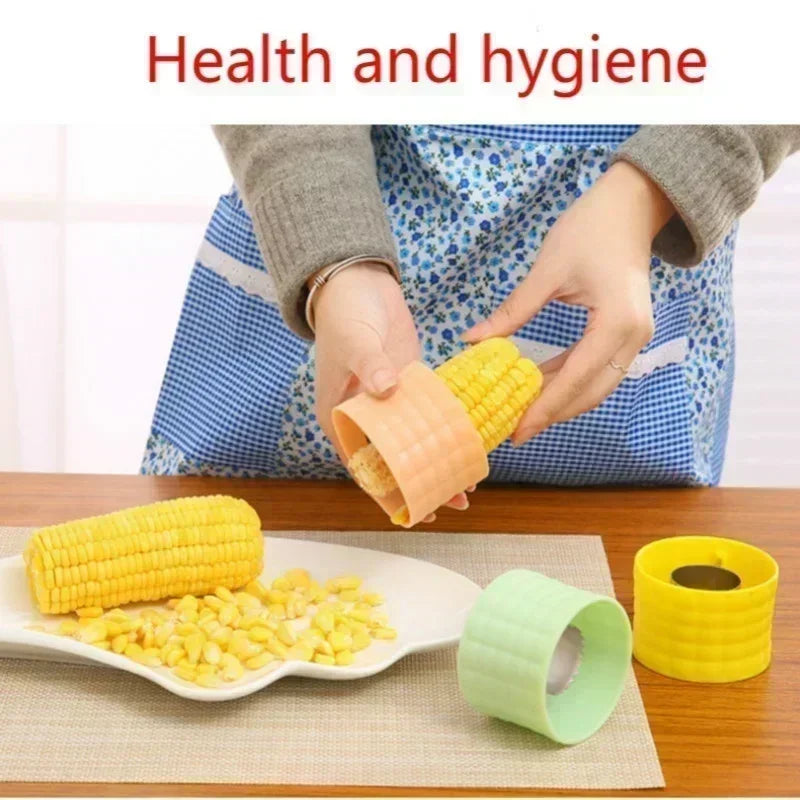 Stainless Steel Corn Thresher Manual Rotary Plastic Corn Plow Creative Corn Husking Separator Gadgets New Kitchen Making Tools