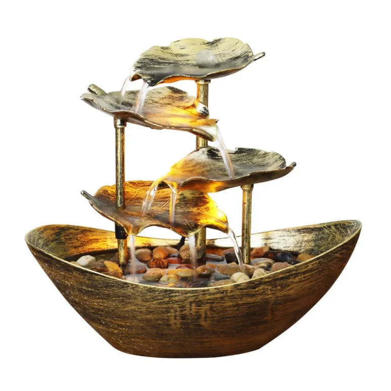 Home Decor Water Flow Decorative Ornaments New Display House Iron Interior Modern Living Home Desktop Metal Craft Decoration