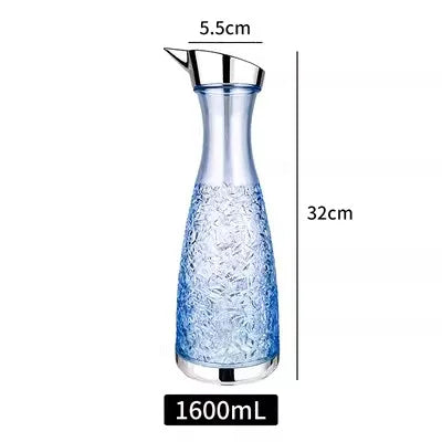 Acrylic Juice Plastic Wine Separator, Plastic Water Bottle, Cold Kettle, Fruit Bar Tool Jar, Plastic Drill Pot PC Home Bar, 1.6L