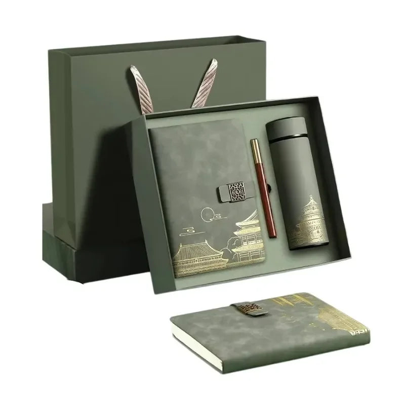 Guochao Cultural Creative Thermos Business Holiday Gift Set with Notebook Gift Box Souvenirs