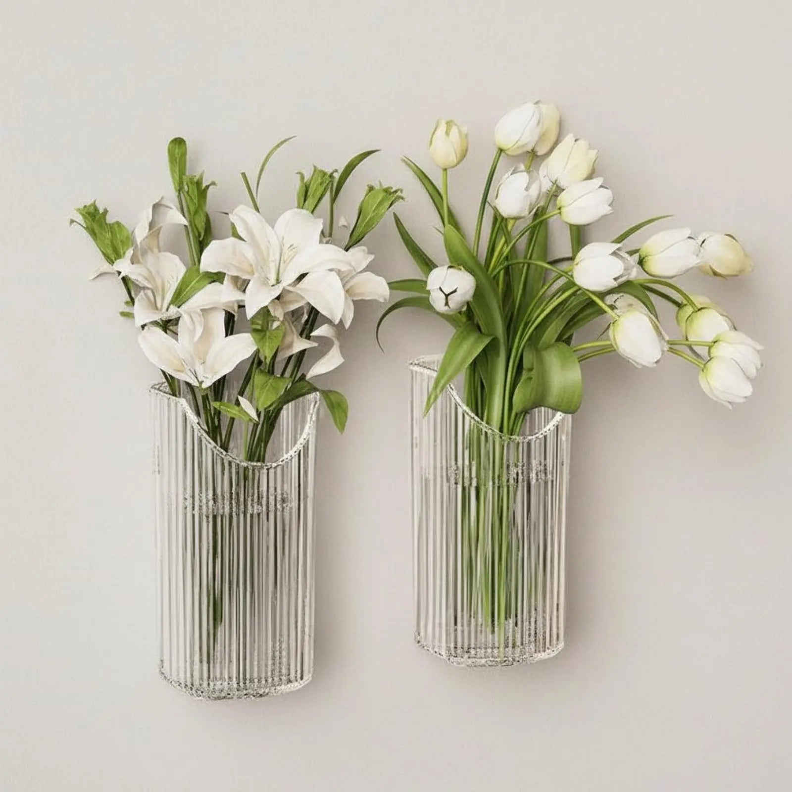 Adhesive Plant Holder No-Tools-Needed Installation Adhesive Ribbed Flower Holder Hydroponics Compatible Space-Saving