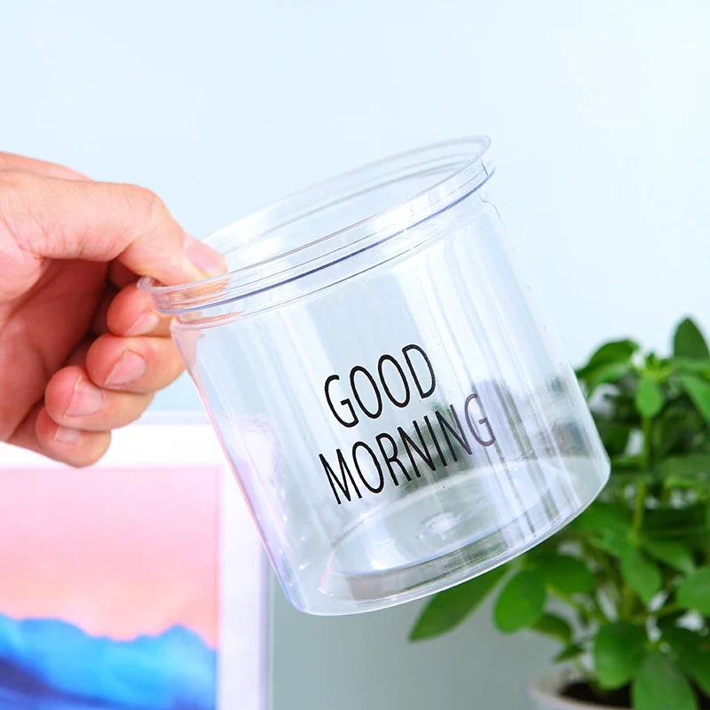 Flower Pot Automatic Water-Absorbing Flowerpot Transparent Double Layer Plastic Self Watering Planter Office