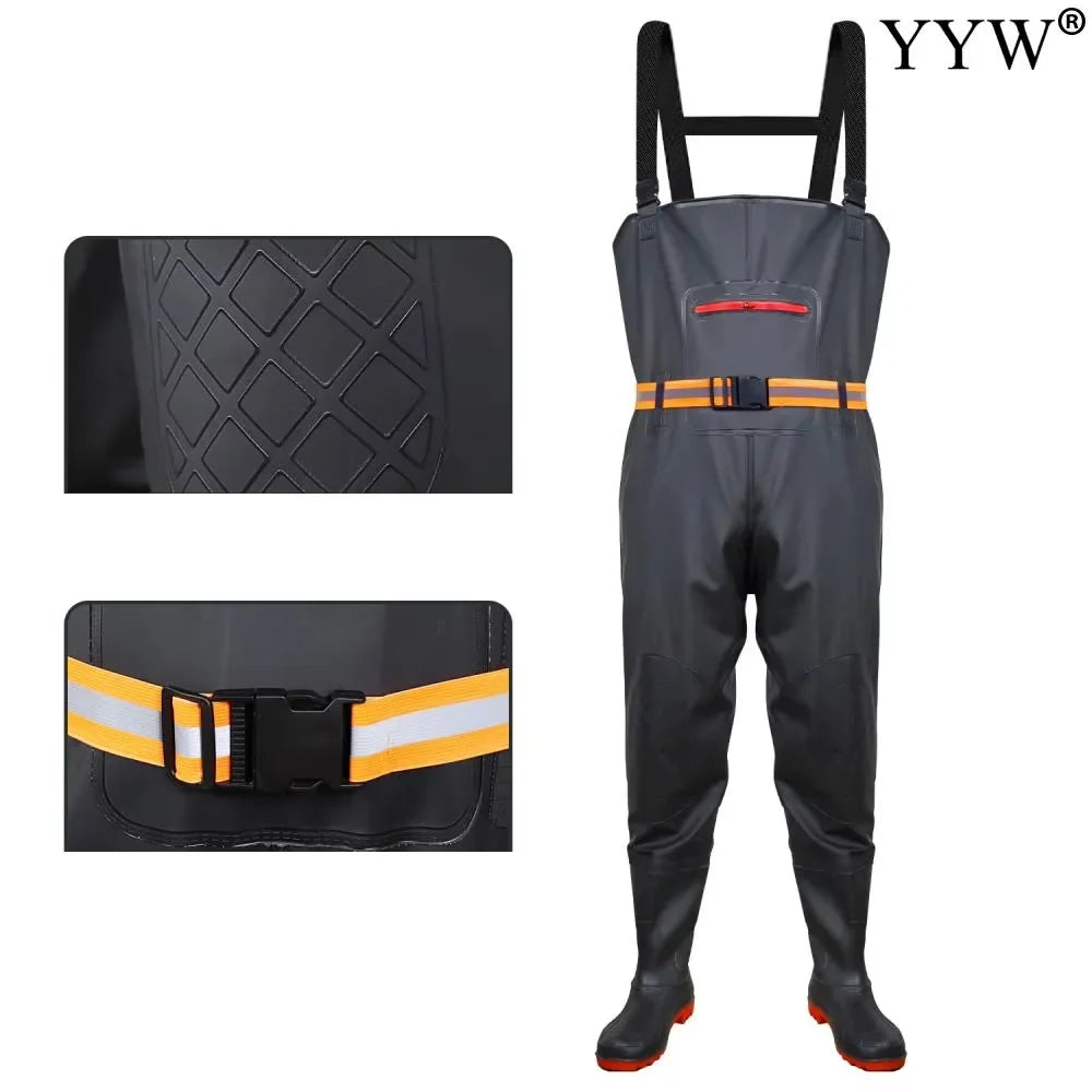 Fishing Wader Pants Overalls With Boots Set Adult Men Women Chest-Lenght Hunting Rice Transplanting Waterproof Trousers Suit