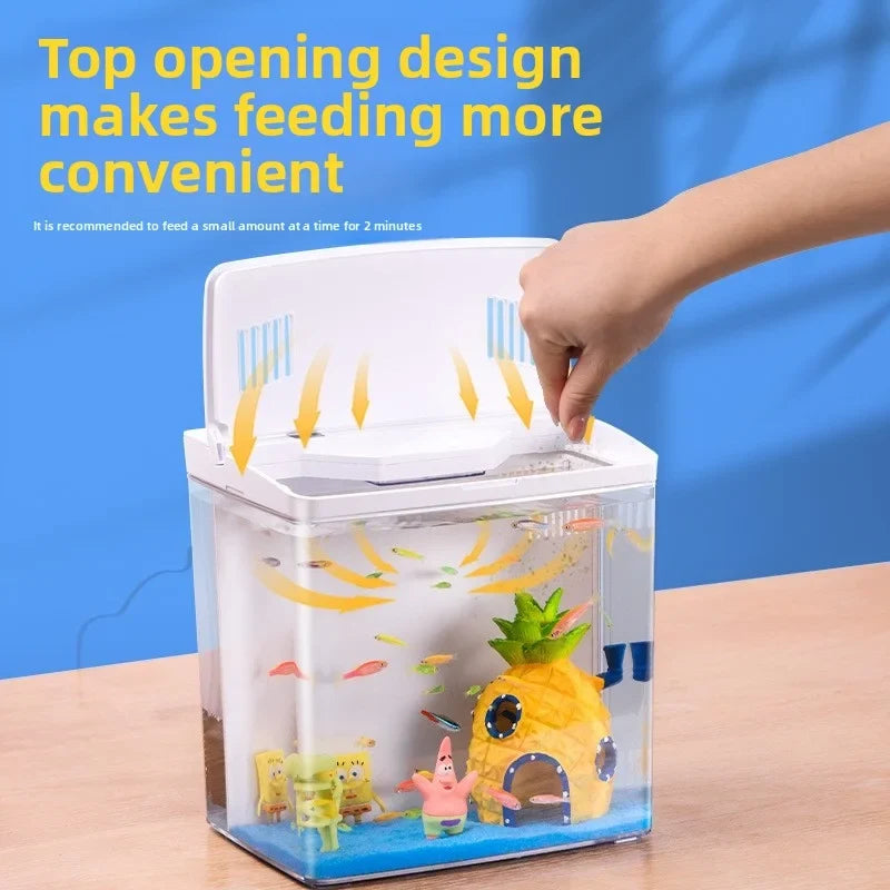 Home mini fish tank, living room fish tank, office desktop water free ecological, self circulating filter， Acrylic aquarium