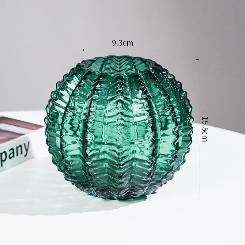 Creative Cactus Glass Vase Desktop Creative Flower Utensils Hydroponic Vase Dried Flower Vase Living Room Aesthetic Decoration