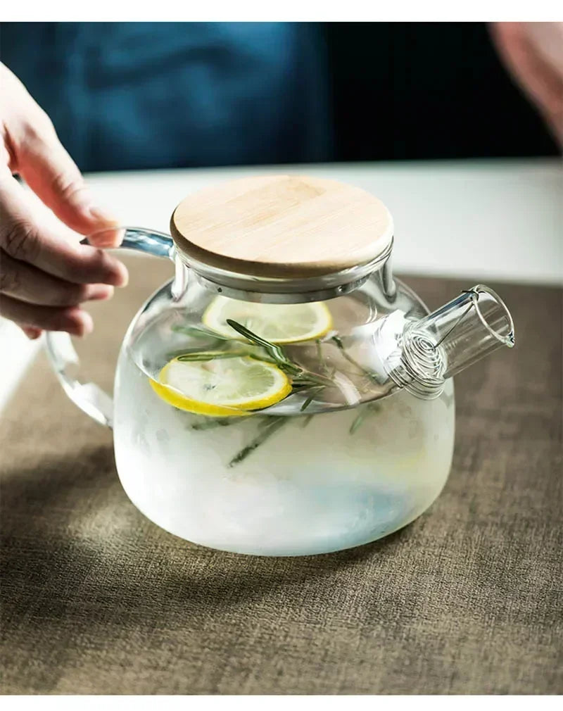 Borosilicate Glass Teapot Heat-Resistant Large Clear Tea Pot  Flower Tea Set Puer Kettle Cup Office Home Tool